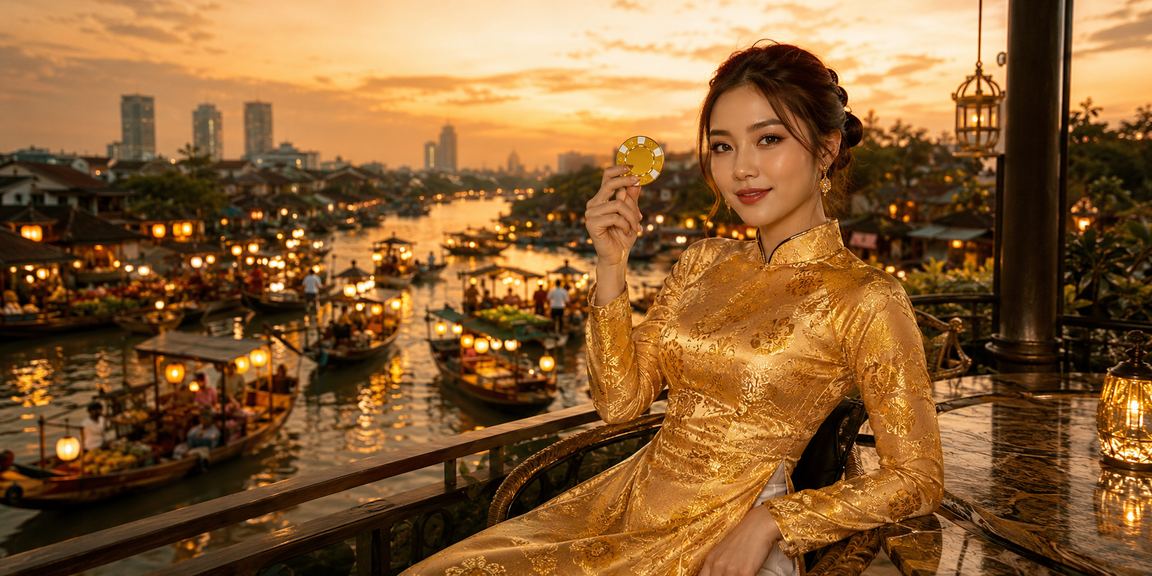 Người dùng tại Hà Nội nhận thưởng nạp đầu trên điện thoại với trang phục áo dài truyền thống