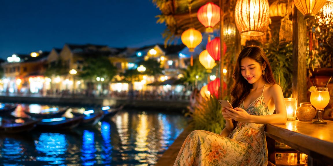Cảnh buổi tối sôi động tại Việt Nam với màn hình hiển thị tỷ lệ cá cược thể thao